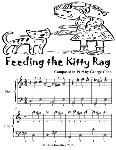 Feeding the Kitty Rag Easiest Piano Sheet Music for Beginner Pianists Tadpole Edtiion