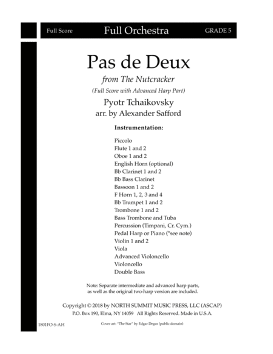 Pas de Deux from the Nutcracker Score (with Advanced Harp) Full Orchestra scores gallery preview page 3