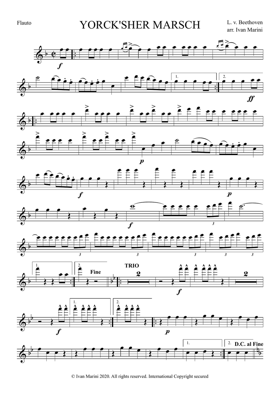 YORCKSCHER MARSCH by L. v. Beethoven - for Woodwind Quintet Woodwind Quintet scores gallery preview page 4