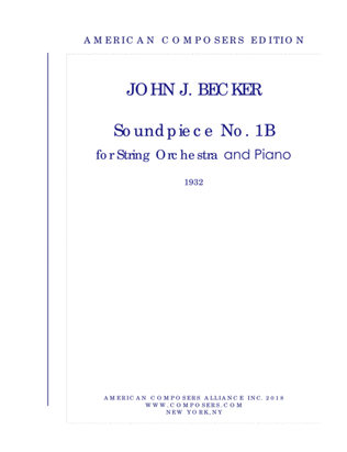 Book cover for [Becker] Soundpiece No. 1B