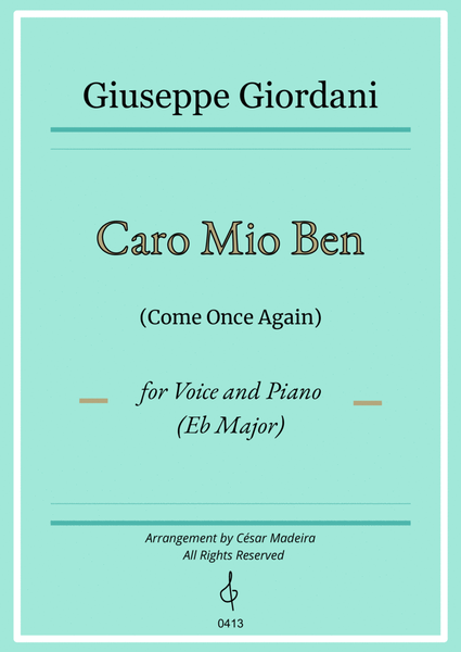 Caro Mio Ben (Come Once Again) - Eb Major - Voice and Piano (Full Score) image number null