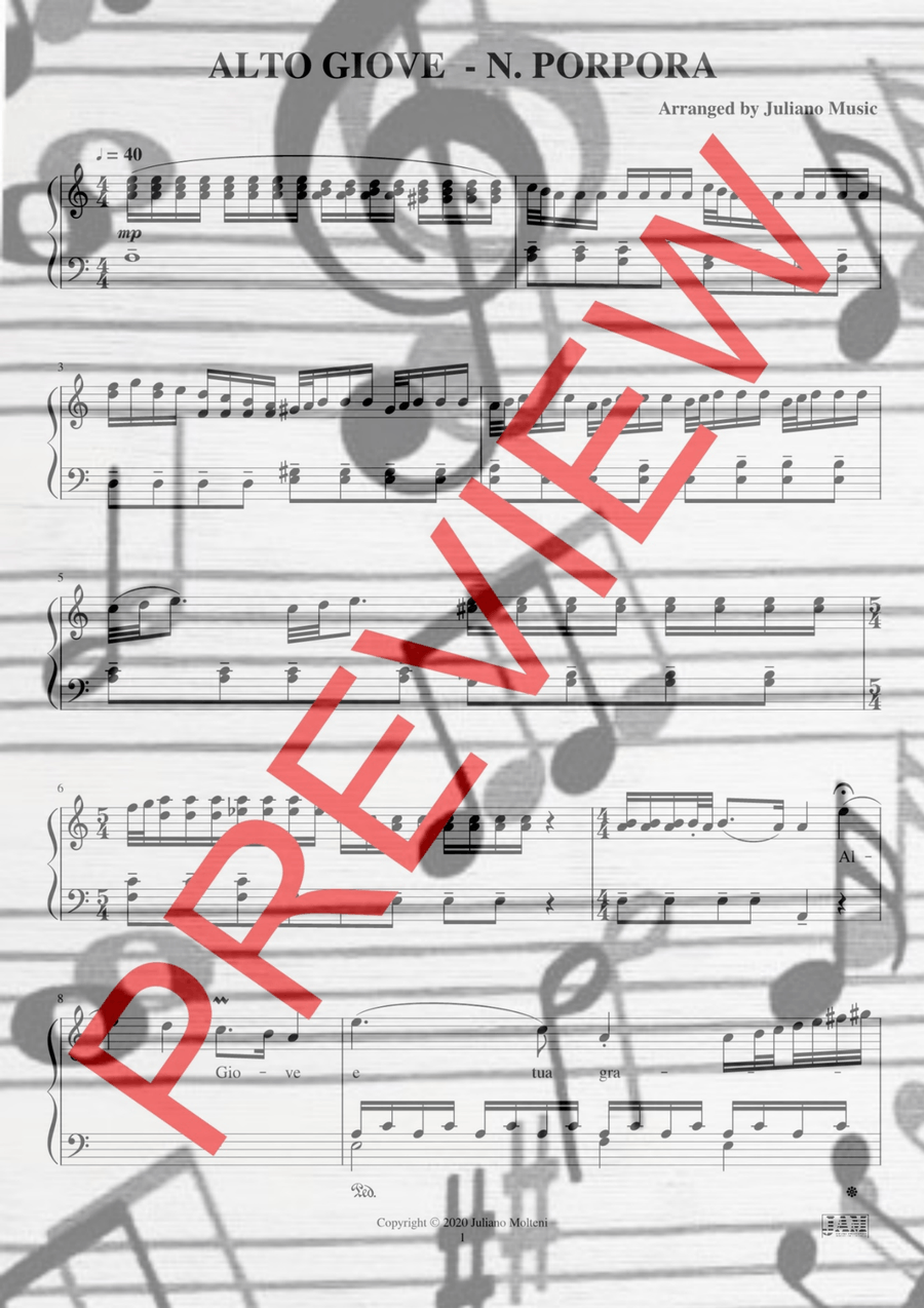 ALTO GIOVE (PIANO REDUCTION WITH LYRICS) - N. PORPORA Piano, Vocal scores gallery preview page 2