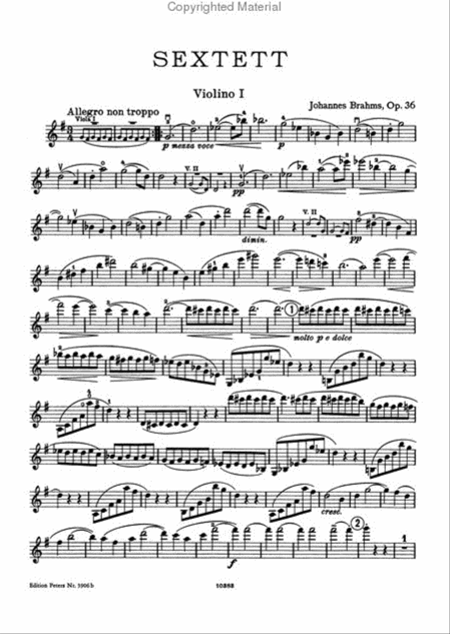 String Sextet No. 2 in G Op. 36 Chamber Music scores gallery preview page 2
