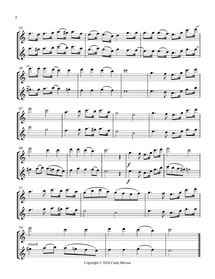 The Battle Hymn Of the Republic, for flute duet Flute Duet scores gallery preview page 4