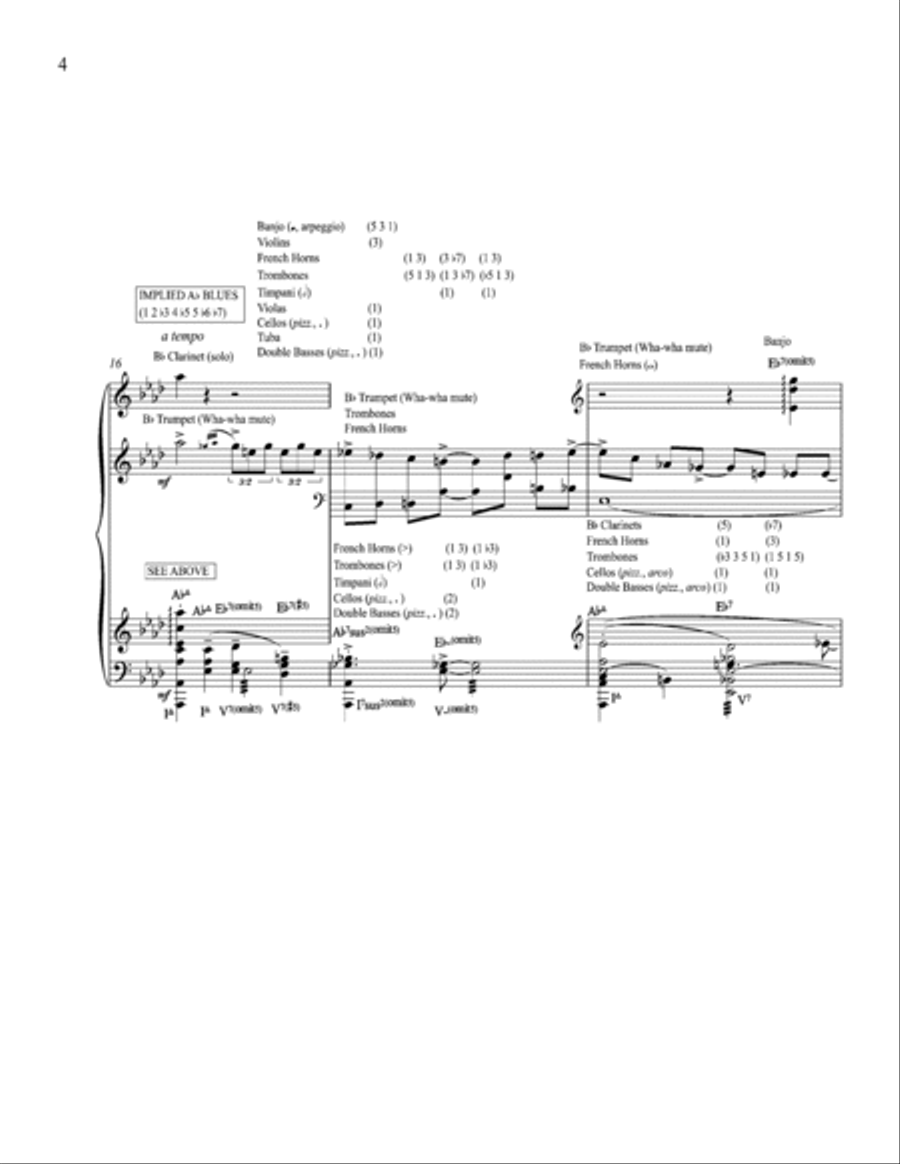 RHAPSODY IN BLUE Score Reduction and Analysis Full Orchestra scores gallery preview page 4