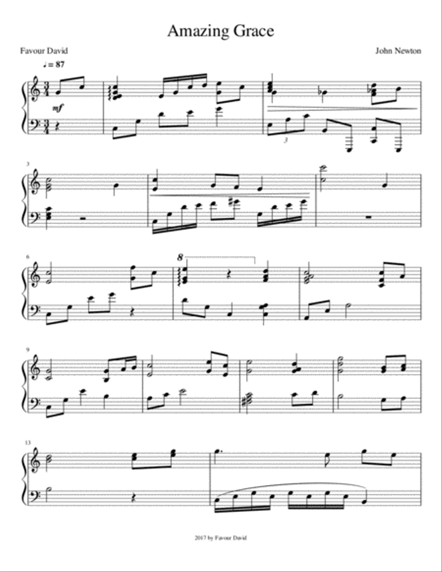 Amazing grace Amazing grace Choir scores gallery preview page 1