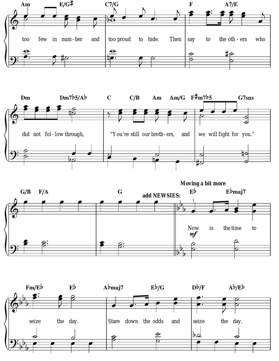 Seize The Day (from Newsies The Musical) Easy Piano scores gallery preview page 3