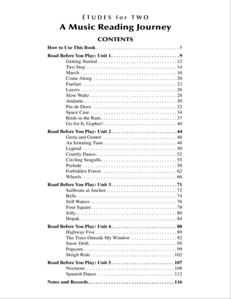 Etudes for Two - A Music Reading Journey