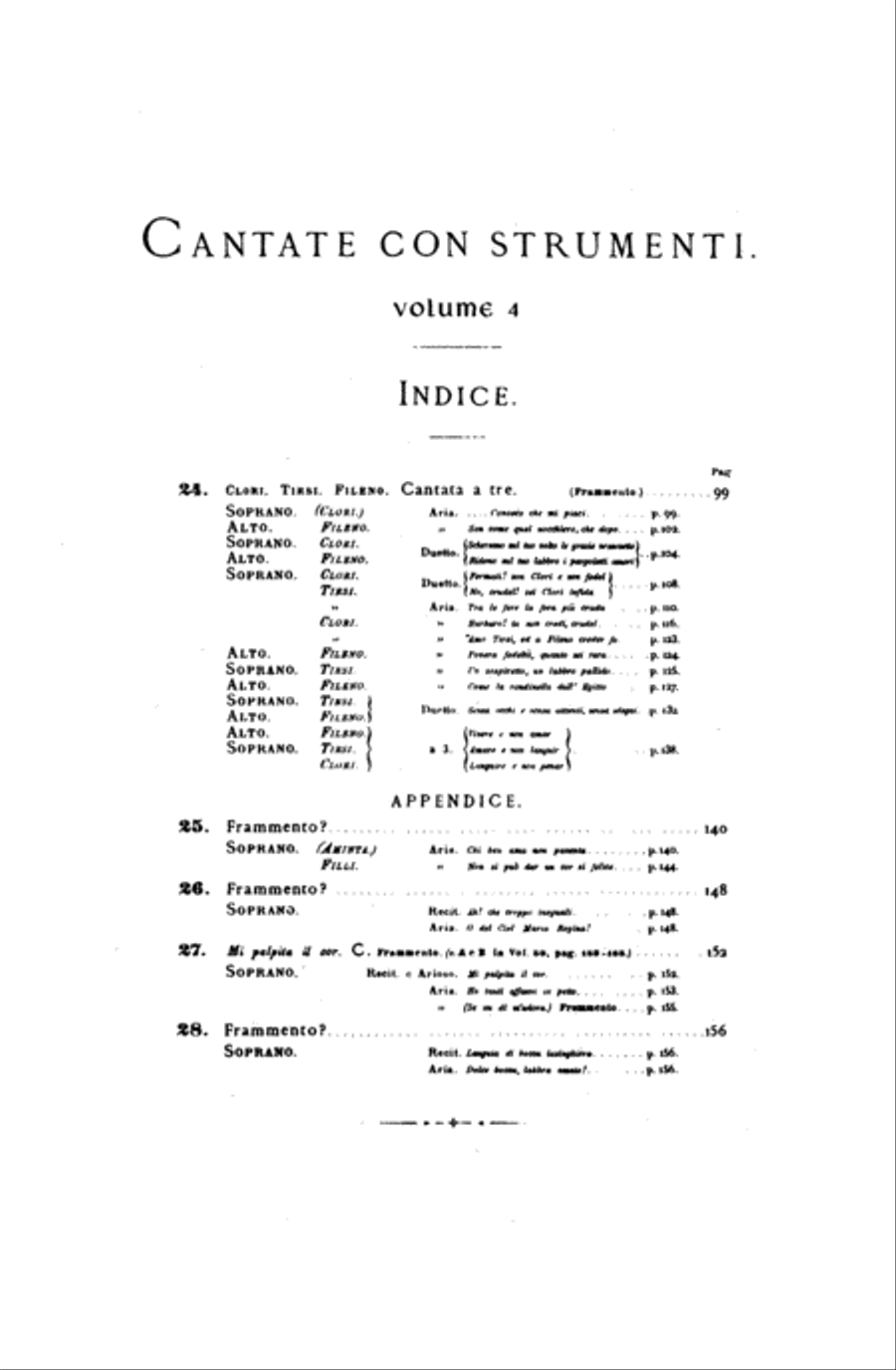 28 Italian Cantatas with Instruments, Nos. 24-28 (Mostly for Soprano), Volume 4