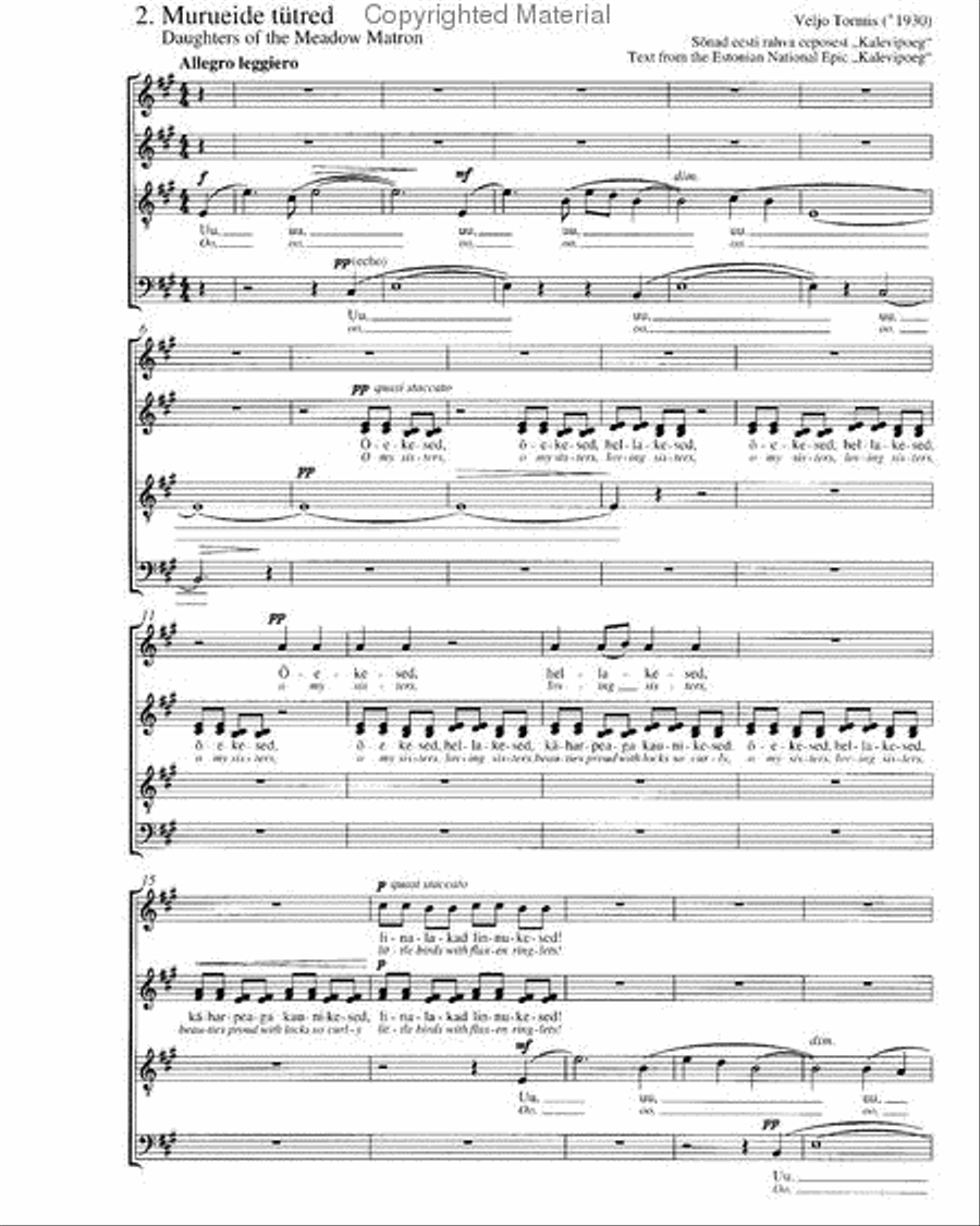 Daughters of the meadow matron (Die Tochter der Elfenkonigin) SSAATTBB scores gallery preview page 2