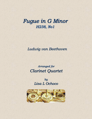 Book cover for Fugue H238 No1 for Clarinet Quartet