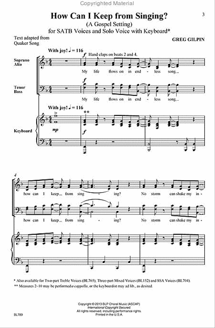 How Can I Keep From Singing 4-Part scores gallery preview page 2