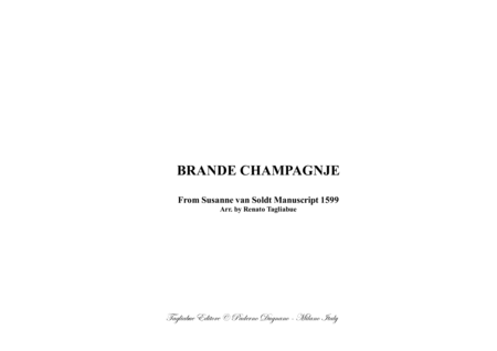 BRANDE CHAMPAGNJE - Anonimous 1599 - Arr. for Flute (or any instr. n C) and Harpschord image number null