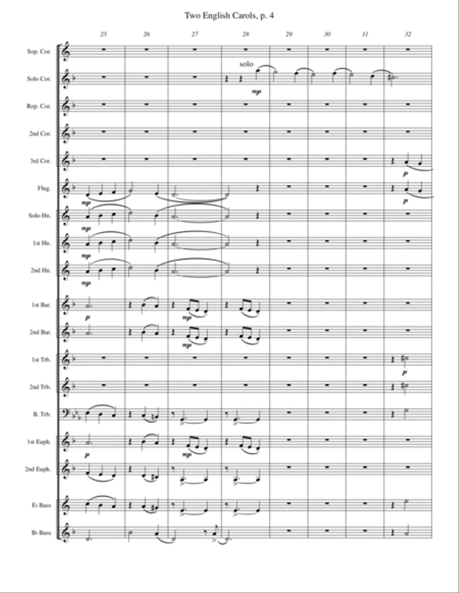 Two English Carols (Coventry Carol; What Child Is This?) Brass Band scores gallery preview page 4