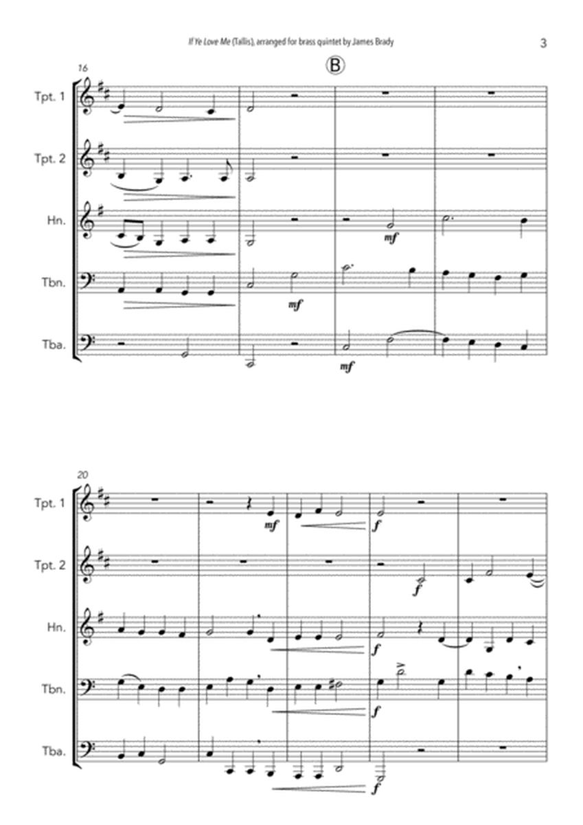 If Ye Love Me, by Thomas Tallis - easy Brass Quintet arrangement image number null