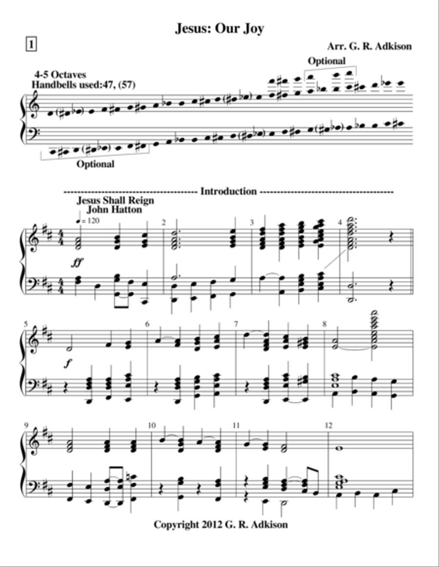 Jesus: Our Joy Handbell Choir scores gallery preview page 1
