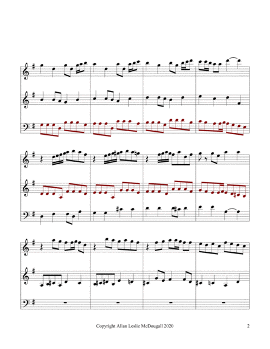 G major fugue Small Ensemble scores gallery preview page 2