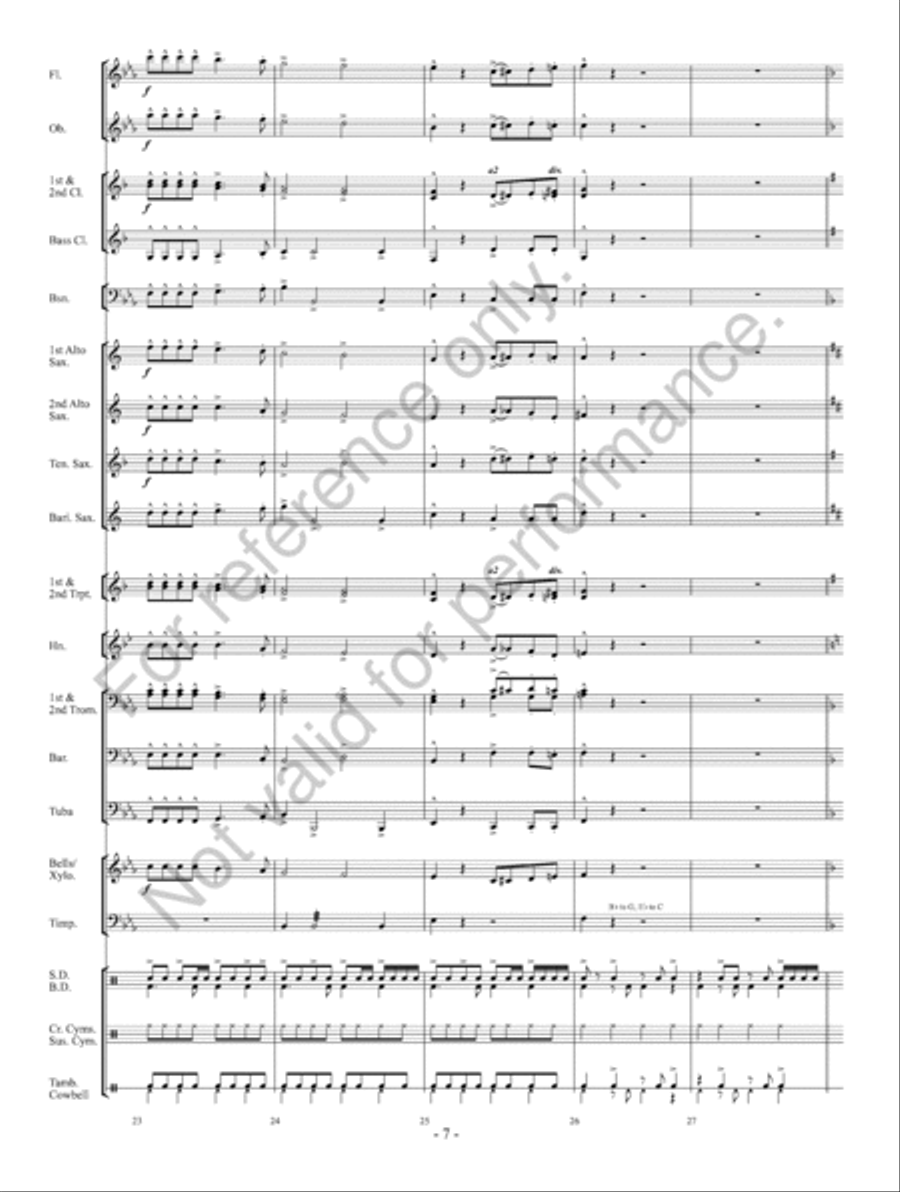 Rock The Halls With Drums And Cowbell Concert Band scores gallery preview page 8
