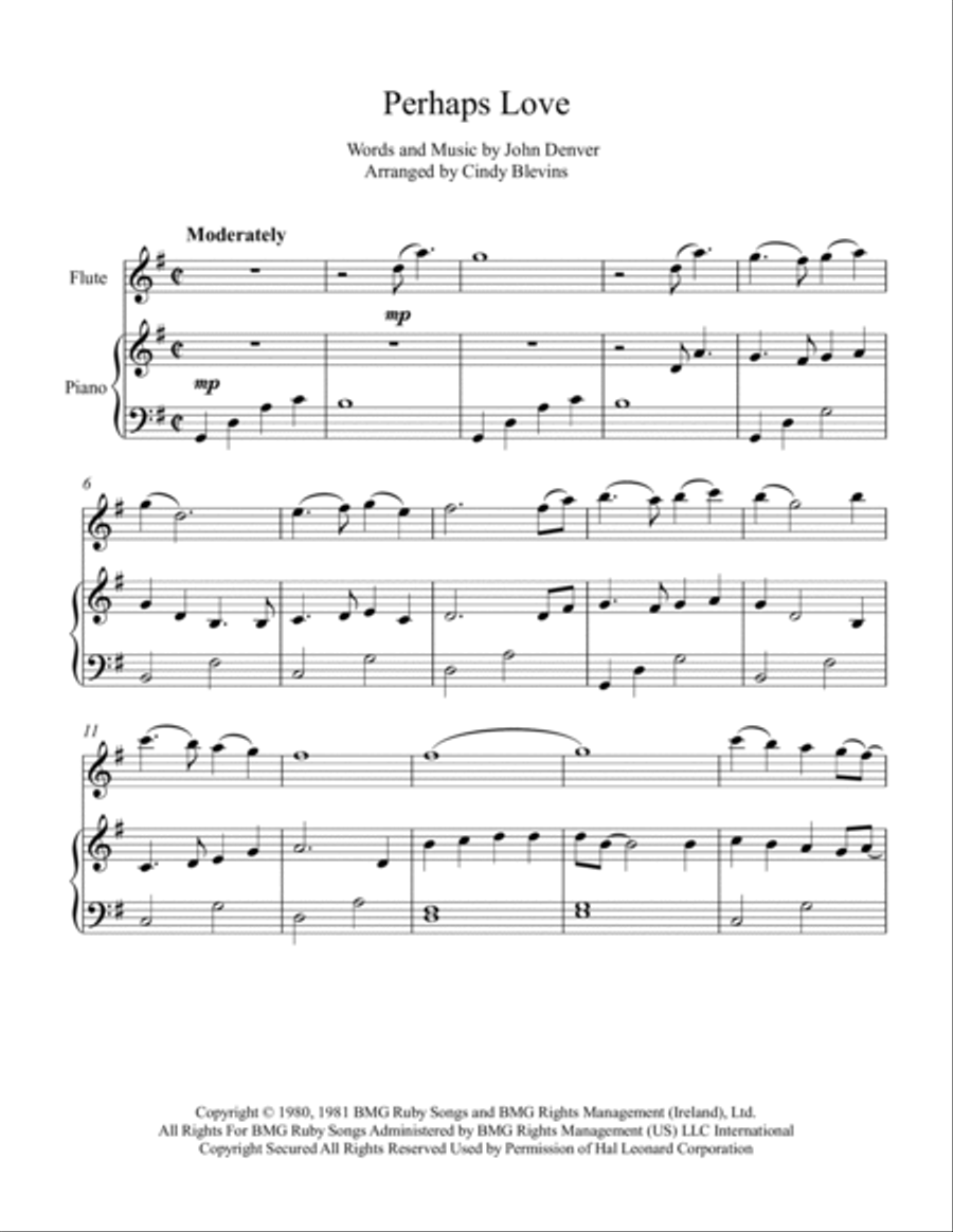 Perhaps Love Flute Solo scores gallery preview page 2
