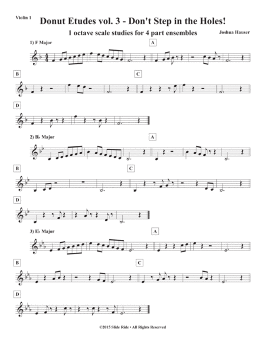Donut Etudes vol. 3: Don’t Step in the Holes! – Violin Quartet Violin Solo scores gallery preview page 4