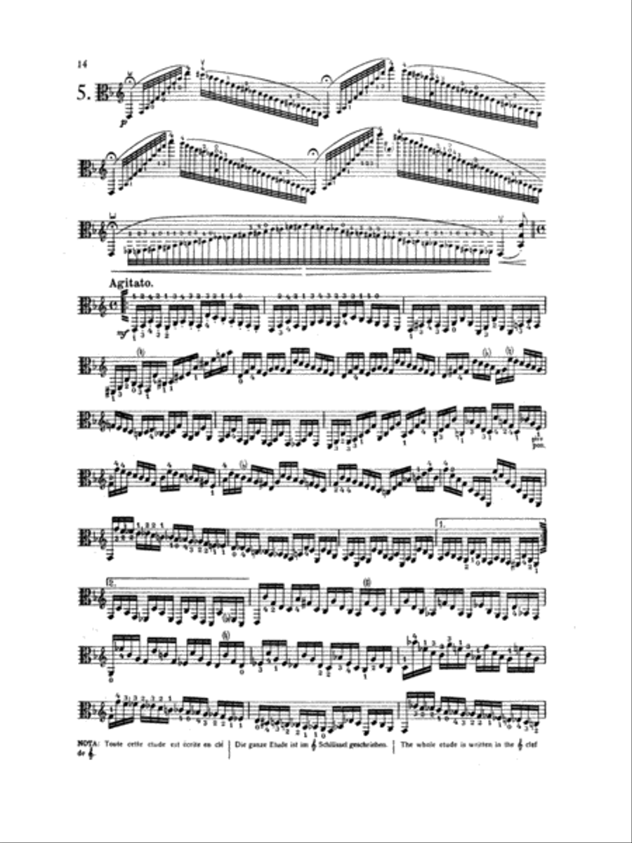 Paganini: Twenty-four Caprices, Op. 1 No. 5 (Transcribed for Viola Solo) Viola Solo scores gallery preview page 1