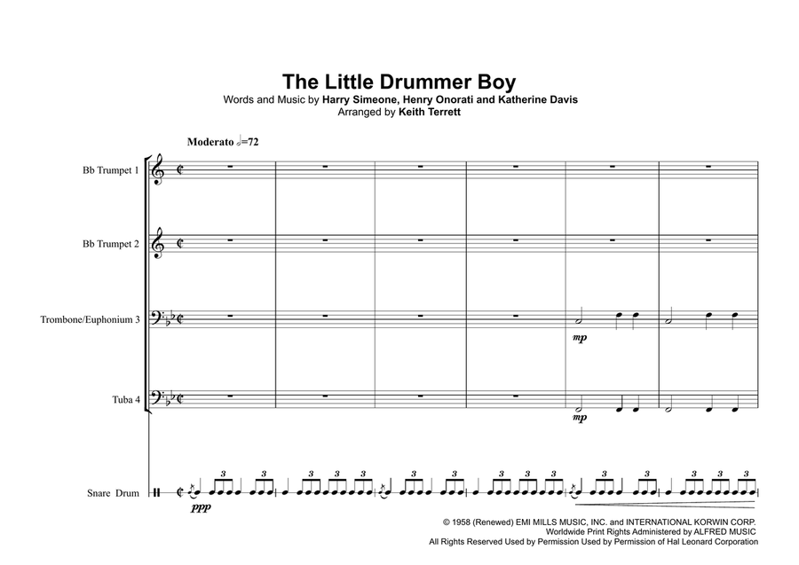 The Little Drummer Boy Brass Quartet scores gallery preview page 2