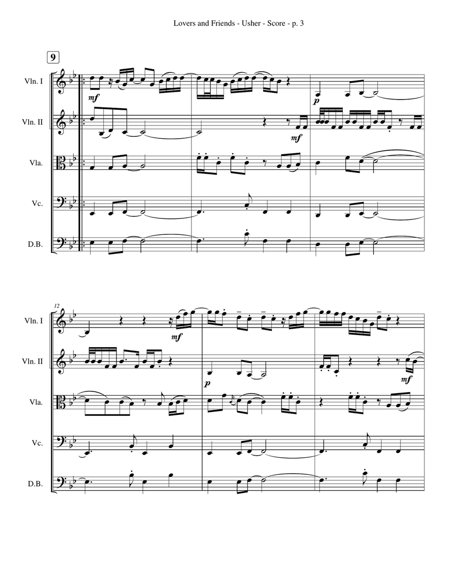 Lovers And Friends String Quartet scores gallery preview page 3