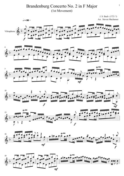 Brandenburg Concerto No. 2 in F Major (1st movement) image number null