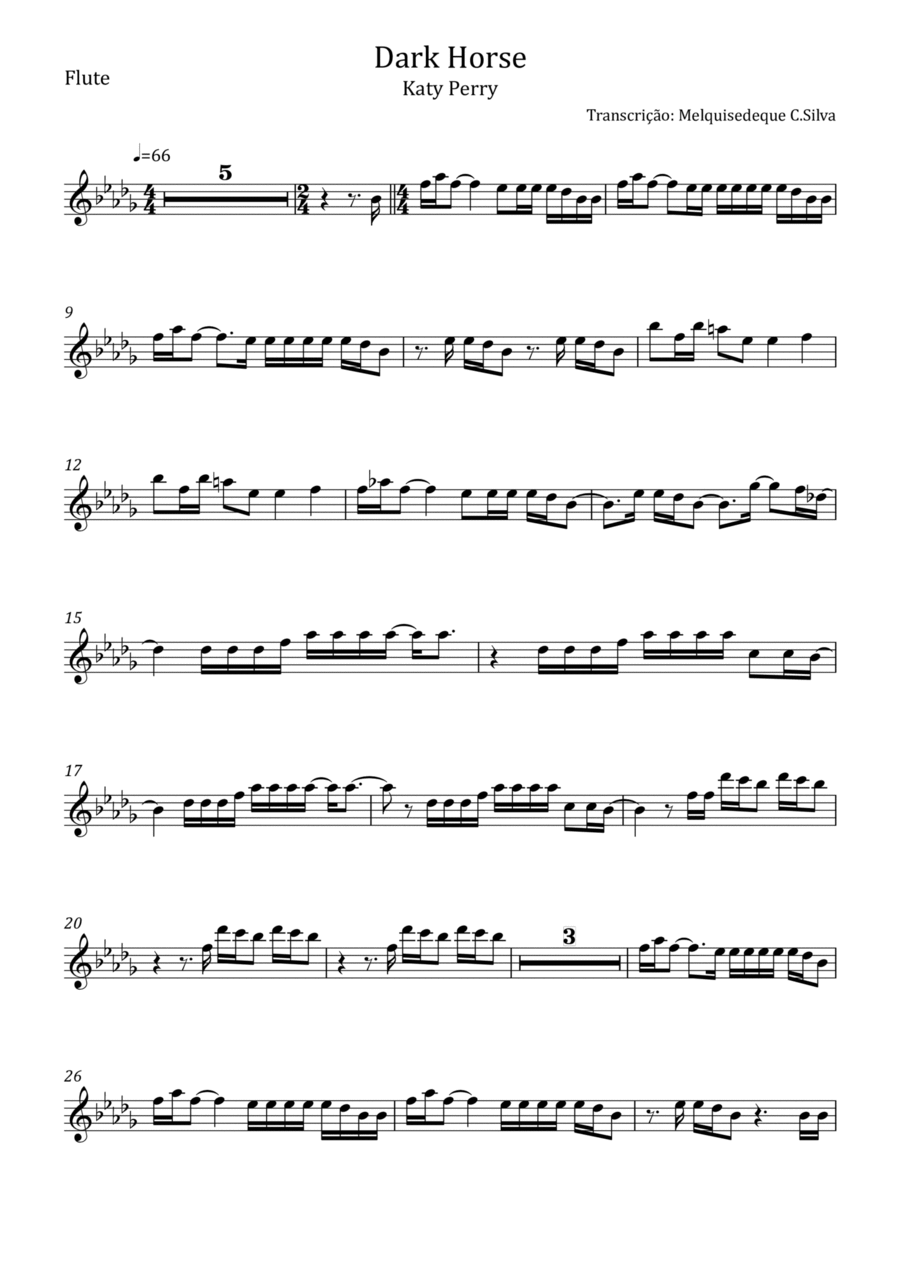 Dark Horse Flute Solo scores gallery preview page 1