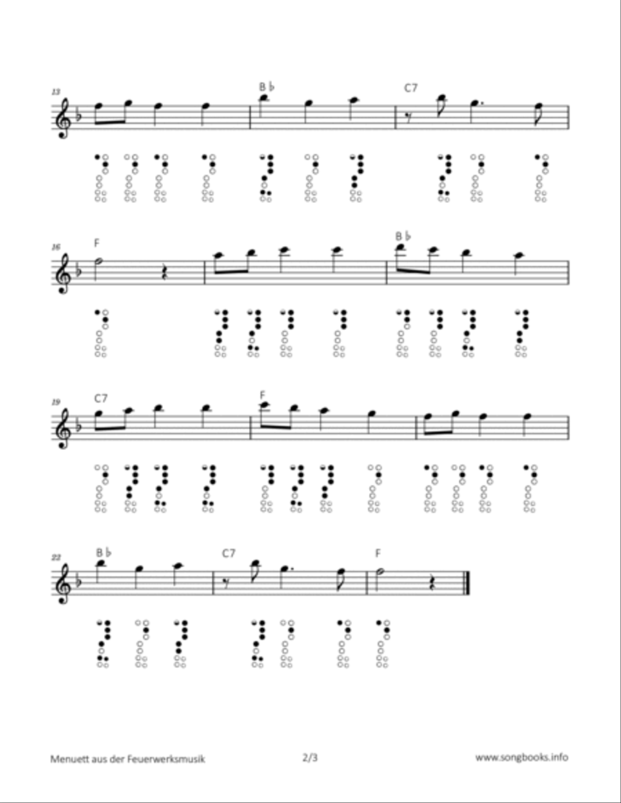 Menuett aus der Feuerwerksmusik Chamber Music scores gallery preview page 2