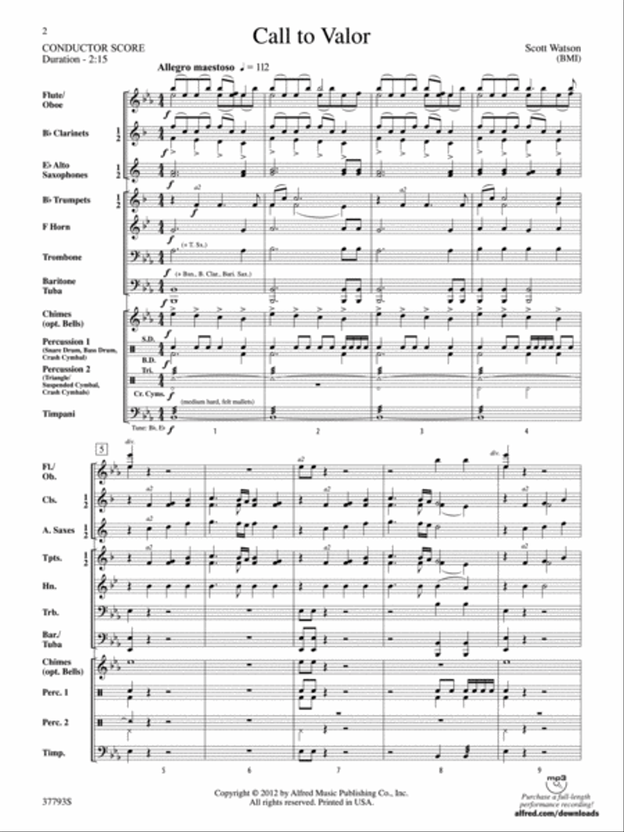 Call to Valor: Score Call to Valor: Score Concert Band scores gallery preview page 2