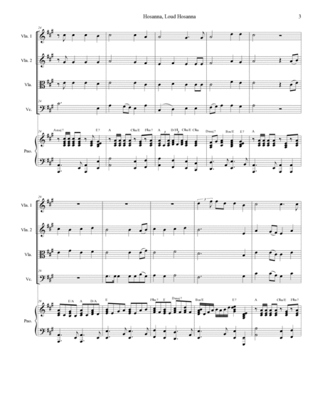 Hosanna, Loud Hosanna (String Quartet - Piano accompaniment) image number null