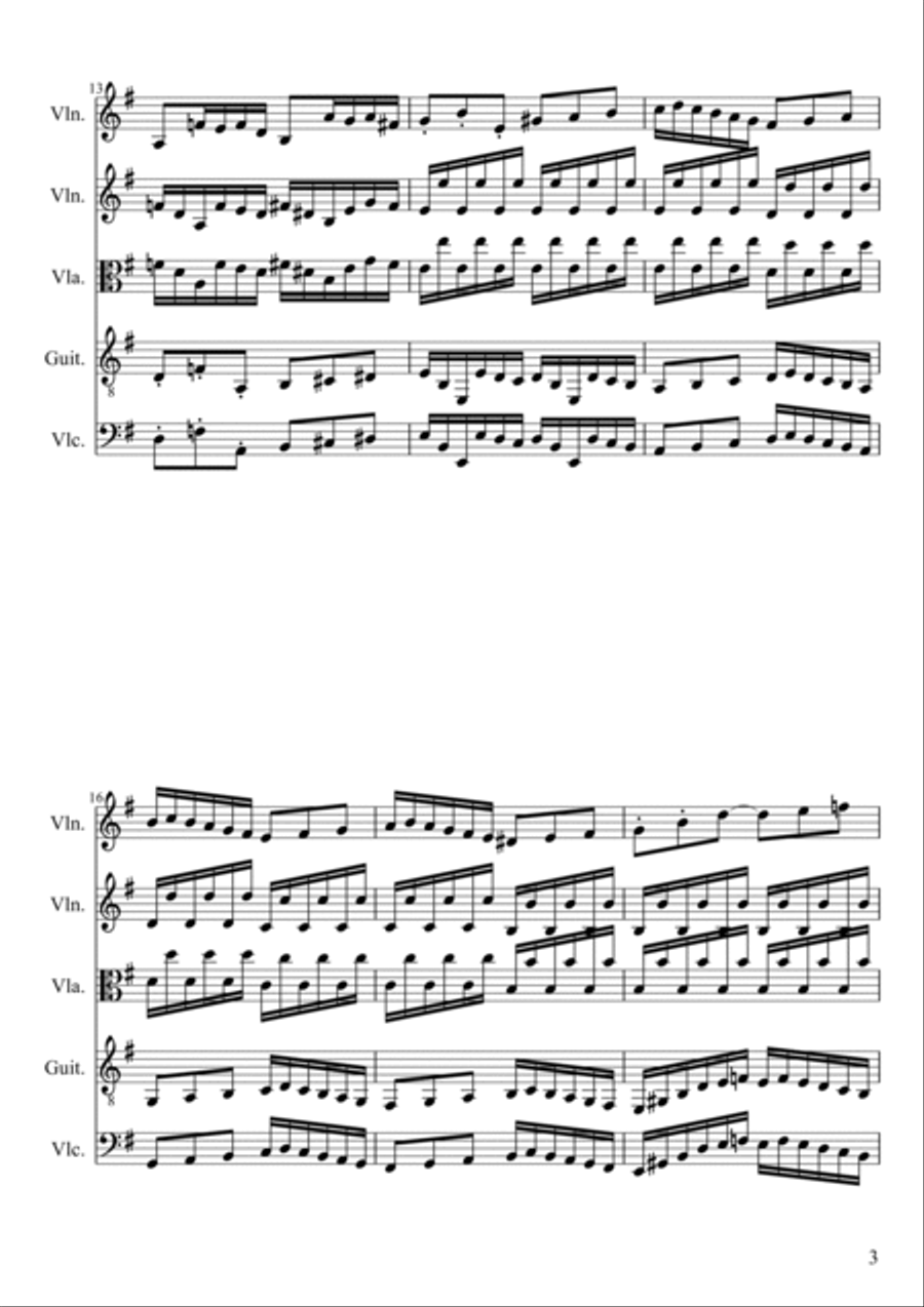 Guitar Trio 3 II mov Allegro Small Ensemble scores gallery preview page 3