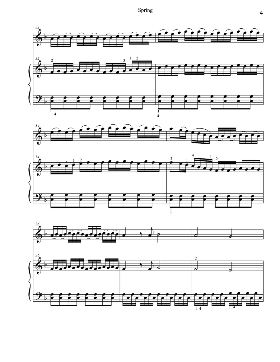 Classical Duets for Violin & Piano: Spring from Vivaldi's Four Seasons Violin Solo scores gallery preview page 4