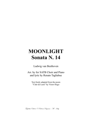Book cover for MOONLIGHT SONATA - 1st. Mov. - Arr. in E minor for SATB Choir and Piano - English lyric
