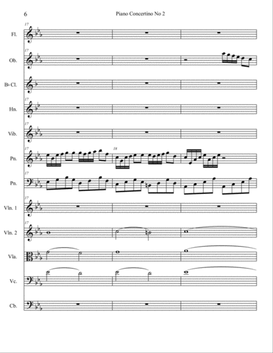 Piano Concertino No 2 Jozef Sebastian String Orchestra scores gallery preview page 6