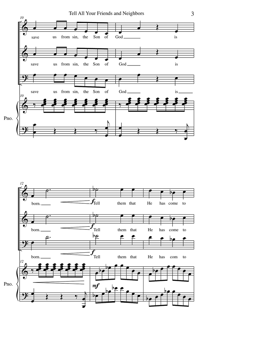 Go Tell Your Friends and Neighbors 3-Part scores gallery preview page 3