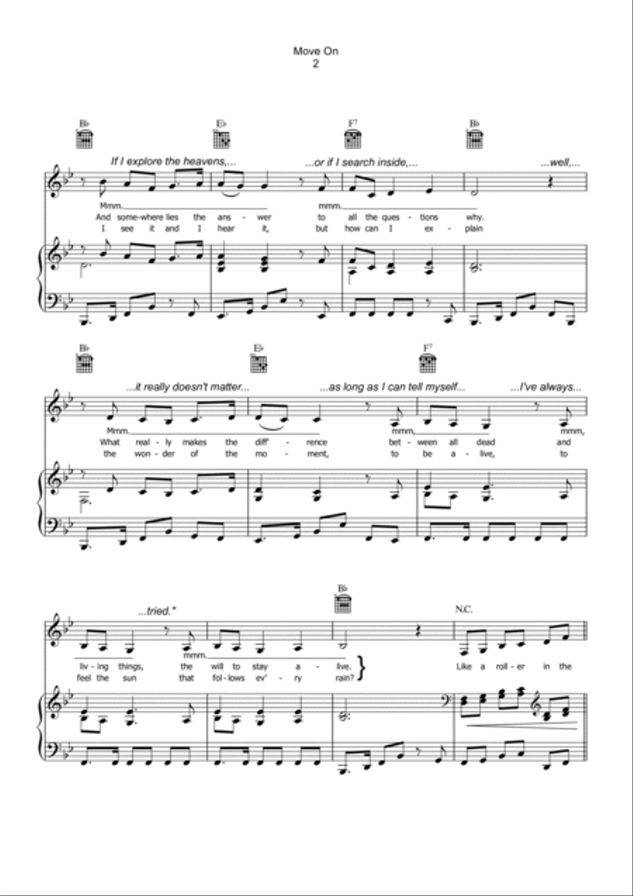 Move On Piano, Vocal, Guitar scores gallery preview page 2