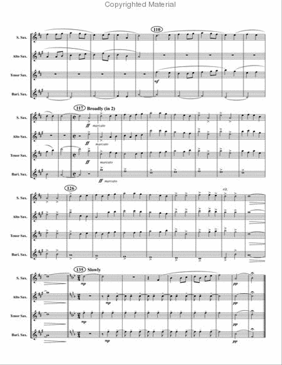 Simple Gifts Saxophone Quartet scores gallery preview page 3