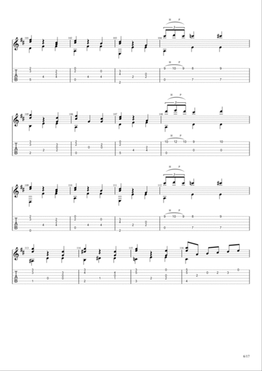 Waltz of the Flowers from the Nutcracker (Pyotr Ilyich Tchaikovsky) Acoustic Guitar scores gallery preview page 6