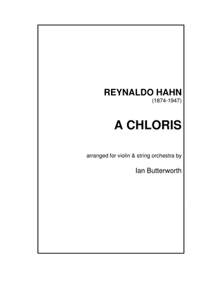 Book cover for HAHN A Chloris for violin & string orchestra
