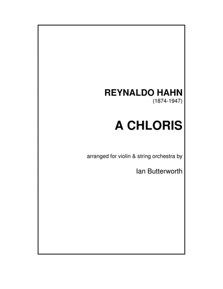 HAHN A Chloris for violin & string orchestra image number null