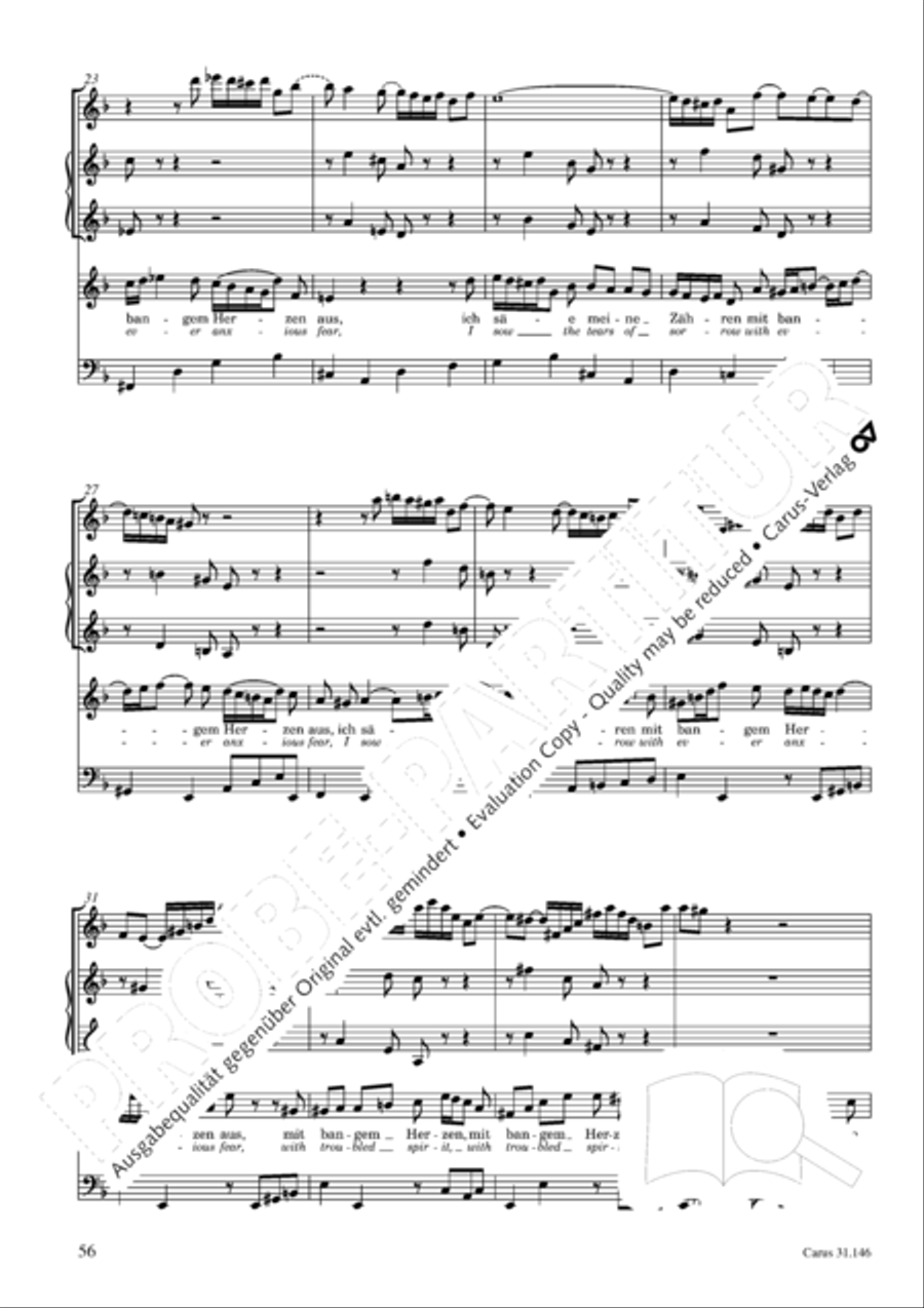 Through bitter tribulation we enter into God's kingdom (Wir mussen durch viel Trubsal in das Reich Gottes eingehen) 4-Part scores gallery preview page 57