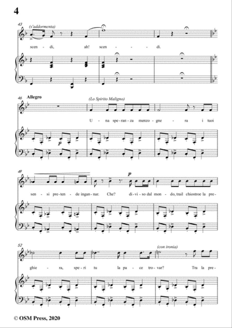 Donizetti-L'ultima notte di un novizio,in F Major,for Voice and Piano Voice Solo scores gallery preview page 6