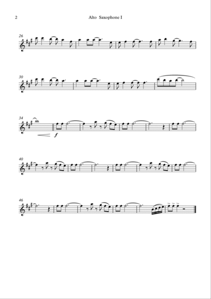 Rock You Like A Hurricane Saxophone Quartet scores gallery preview page 6