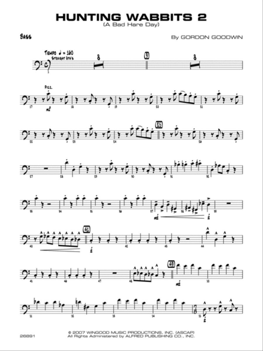 Hunting Wabbits 2 (A Bad Hare Day): String Bass Jazz Ensemble scores gallery preview page 1