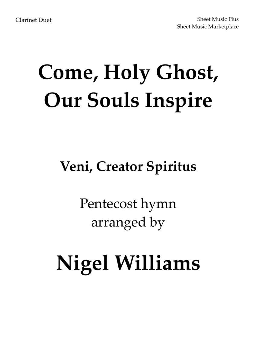 Come, Holy Ghost, Our Souls Inspire, for Clarinet Duet image number null