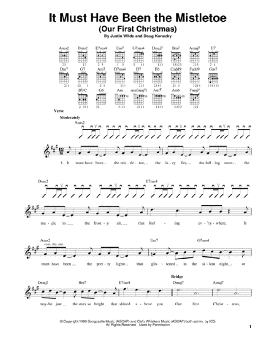 It Must Have Been The Mistletoe (Our First Christmas) Acoustic Guitar scores gallery preview page 1