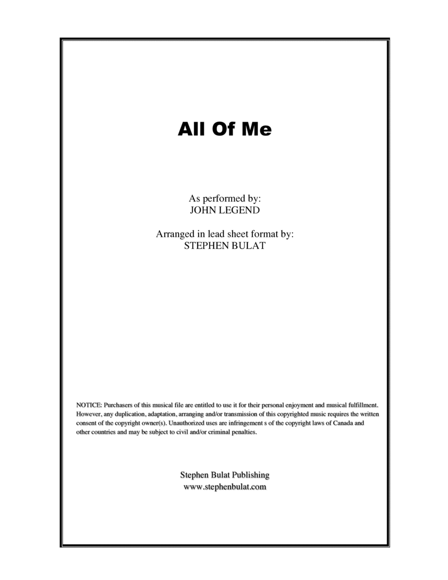 All Of Me Large Ensemble scores gallery preview page 1
