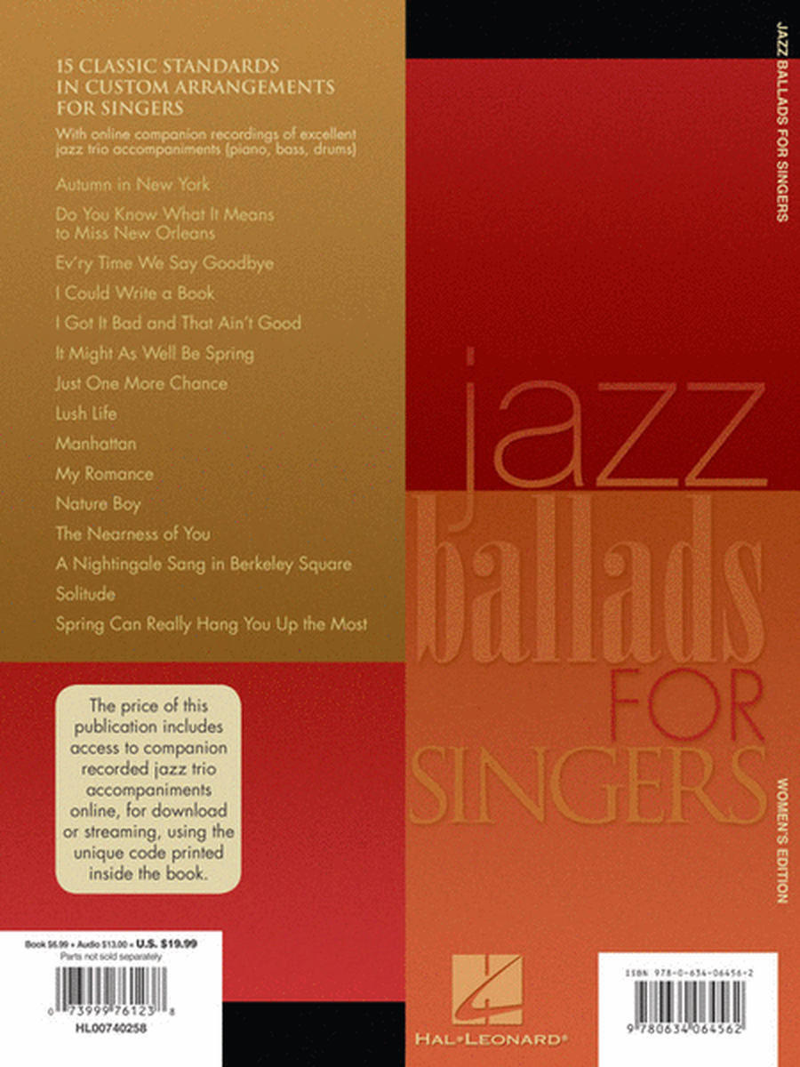 Jazz Ballads for Singers - Women's Edition image number null